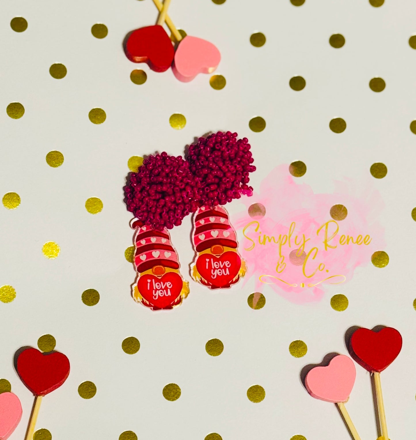 Valentine Gnome Earrings