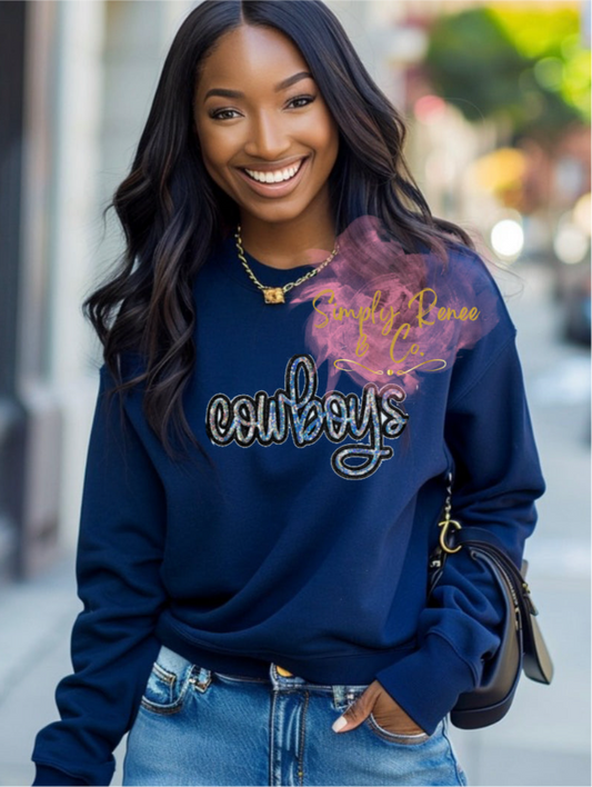 Cowboys Sequin Patch Sweatshirt