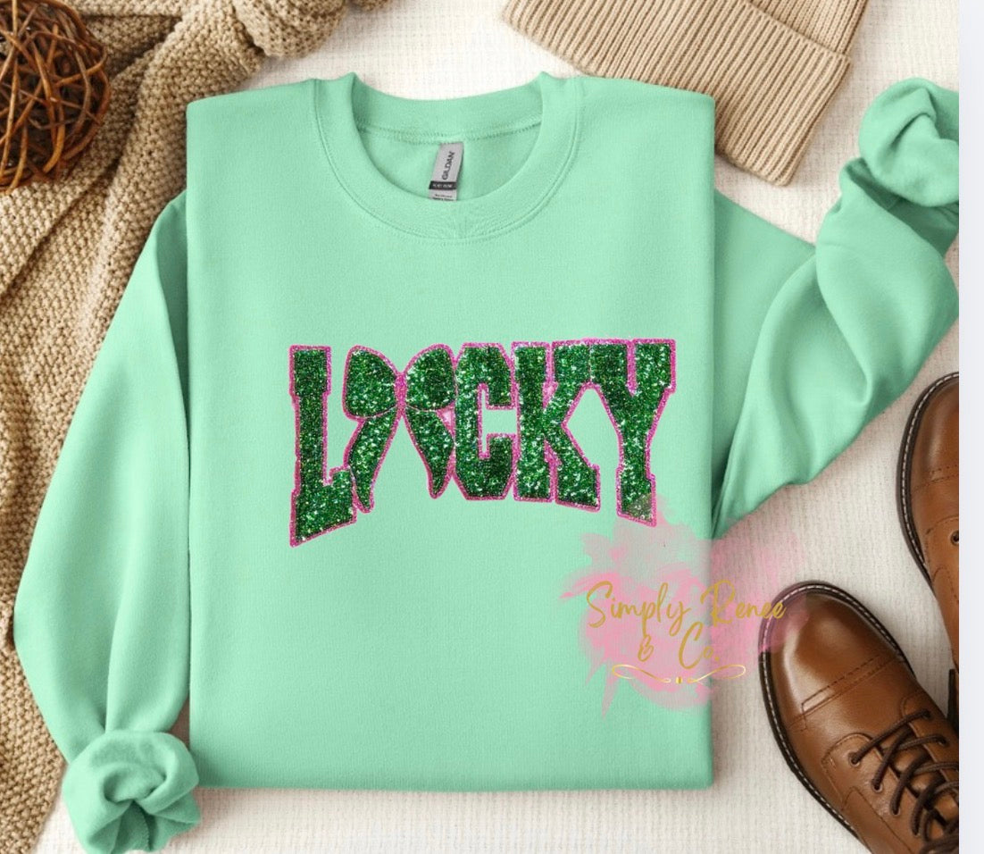 Lucky Sequin Patch Sweatshirt