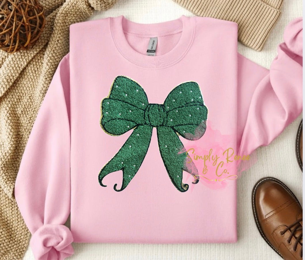 Bow Chenille Patch Sweatshirt