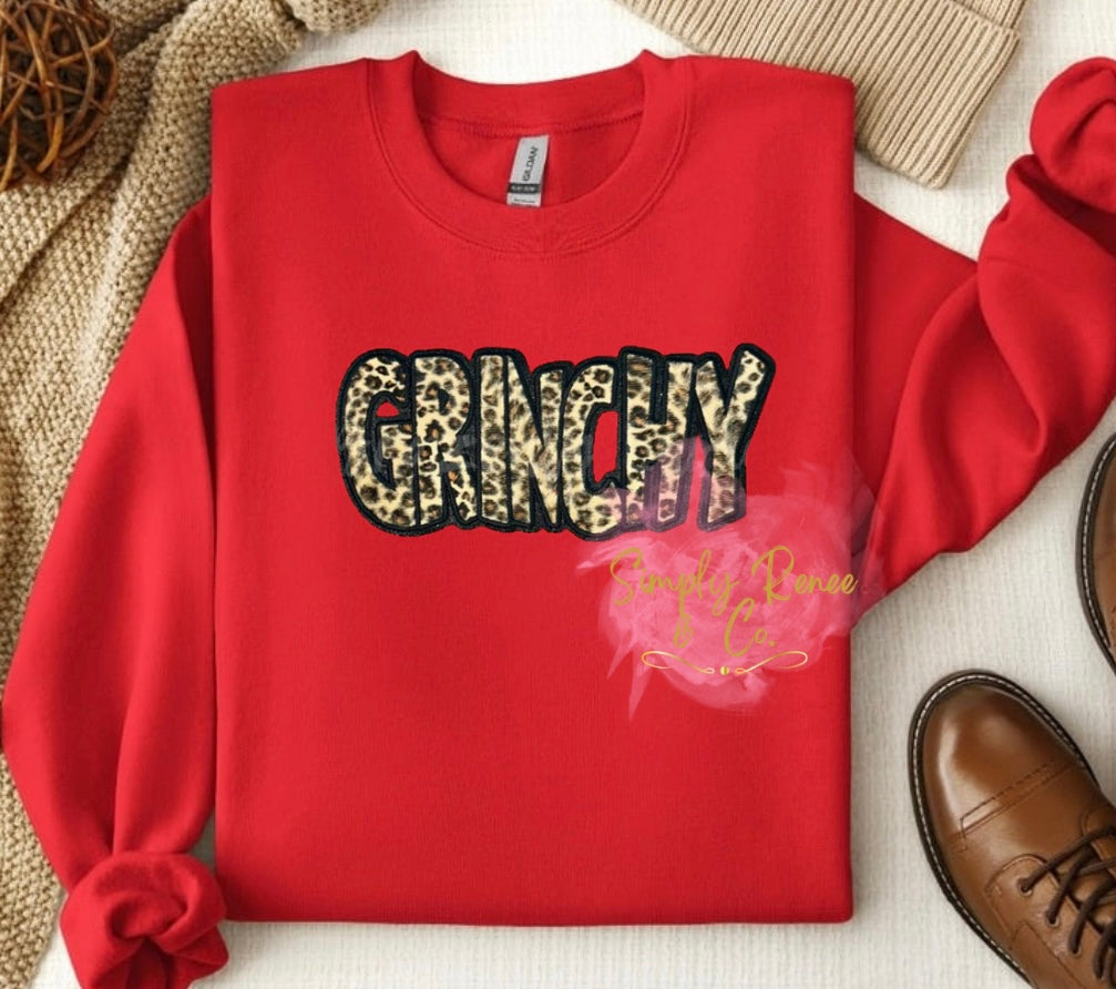 Grinchy Leopard Print Christmas Sweatshirt | Simply Renee & Co.