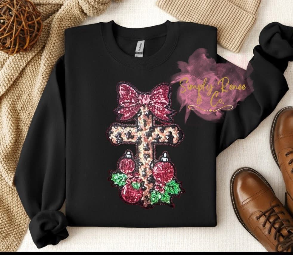 Leopard Cross Sequin Patch