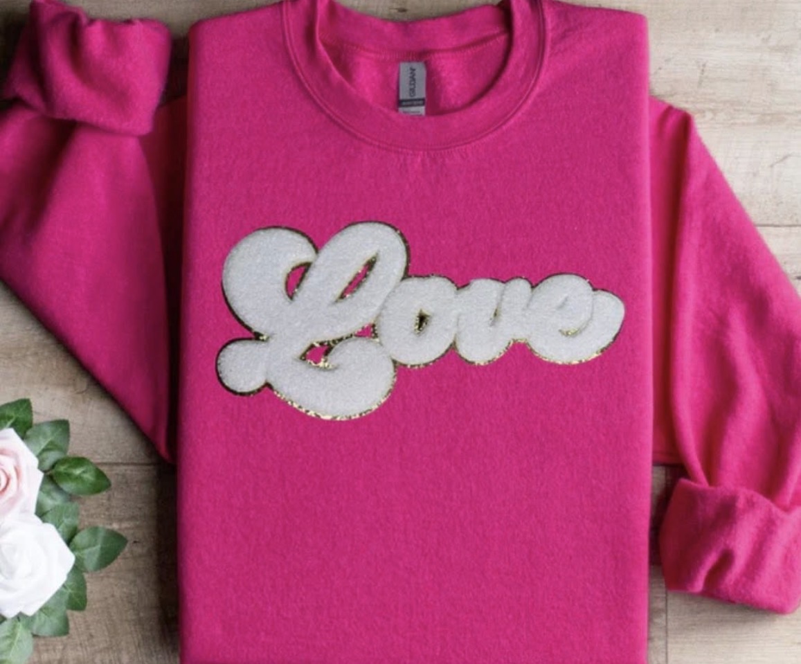 Love Chenille Patch Sweatshirt