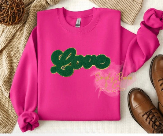 Love Chenille Patch Sweatshirt