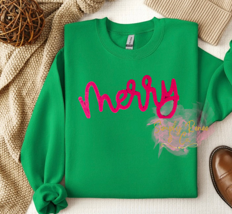 Merry Fluffy Patch Sweatshirt