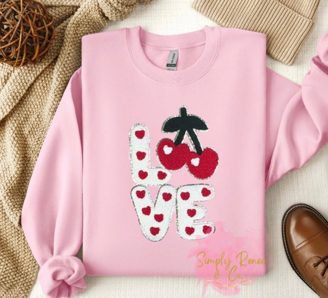 LOVE Cherry Chenille Patch Sweatshirt – Valentine