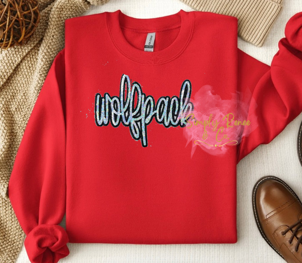 Wolfpack Mascot Sequin Sweatshirt