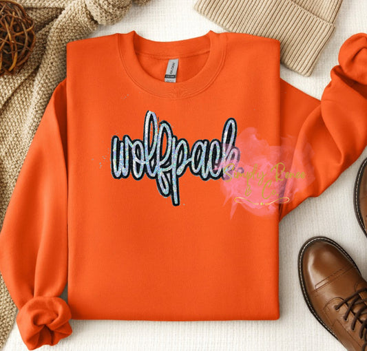 Wolfpack Mascot Sequin Sweatshirt