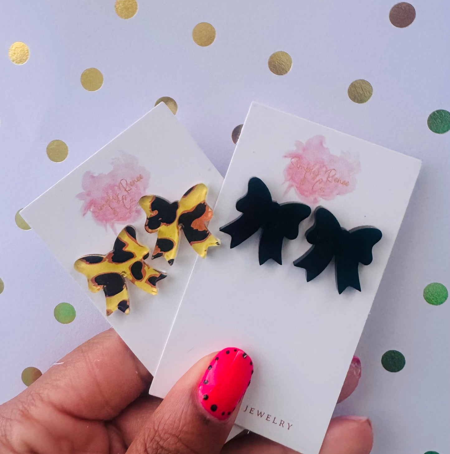 Glitter Bow Earrings