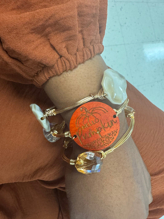 Hello Pumpkin Fall Bangle Set