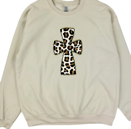 Leopard Cross Chenille Patch