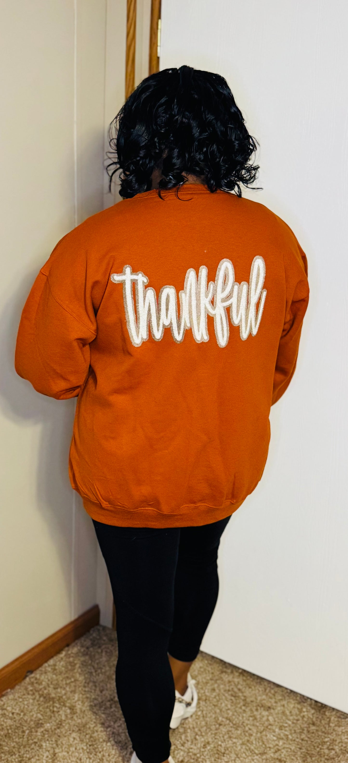 Thankful Fluffy Patch Sweatshirt