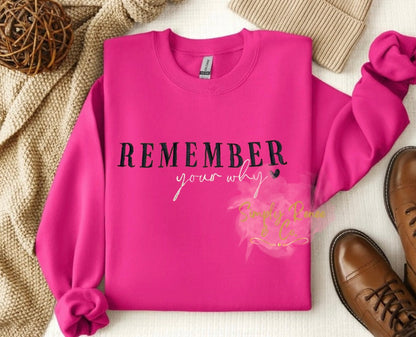 Remember Your Why Sweatshirt –  (Pre-order 14-21 days turnaround)