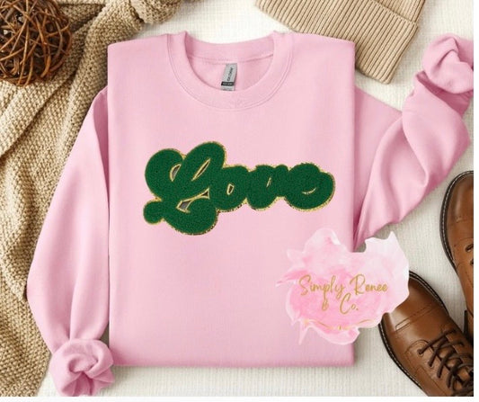 Love Chenille Patch Sweatshirt