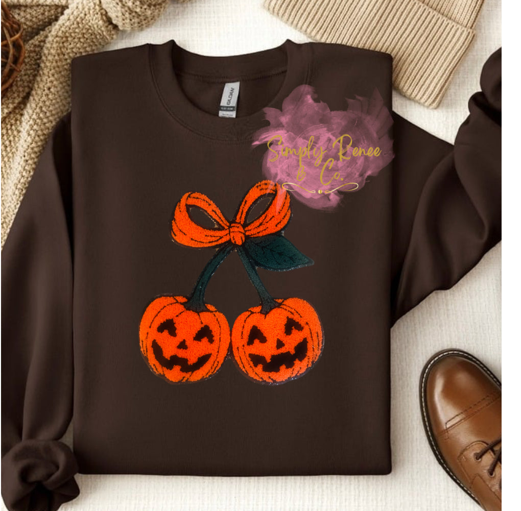 Jack-o-Lantern Pumpkin Bow Sweatshirt – Fall & Halloween Cozy Style