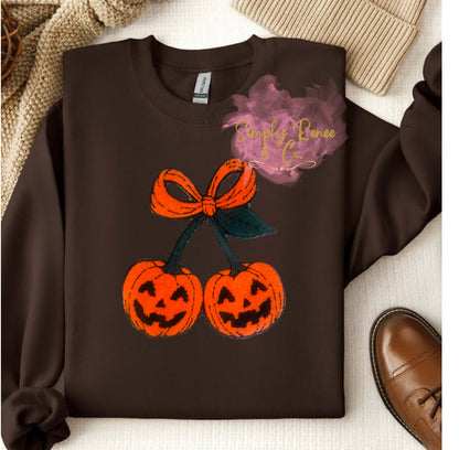 Jack-o-Lantern Pumpkin Bow Sweatshirt – Fall & Halloween Cozy Style