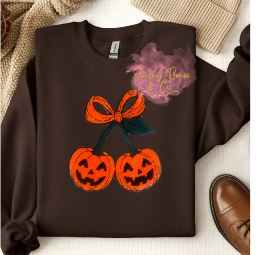 Jack-o-Lantern Pumpkin Bow Sweatshirt – Fall & Halloween Cozy Style