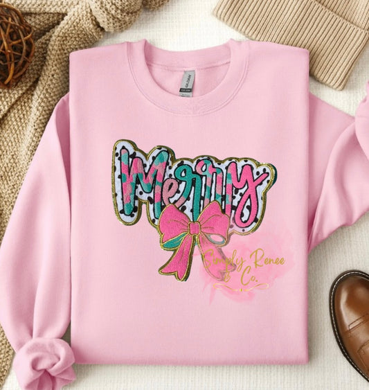 Preppy Merry Bow Sweatshirt