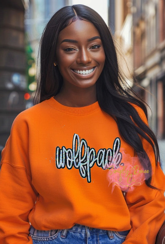 Wolfpack Mascot Sequin Sweatshirt