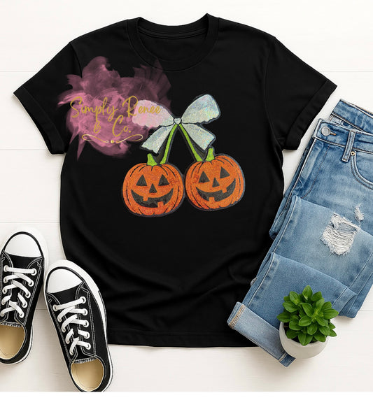 Sequin Pumpkin Bow Patch Tee – Halloween Cutie