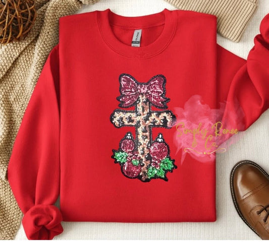 Leopard Cross Sequin Patch