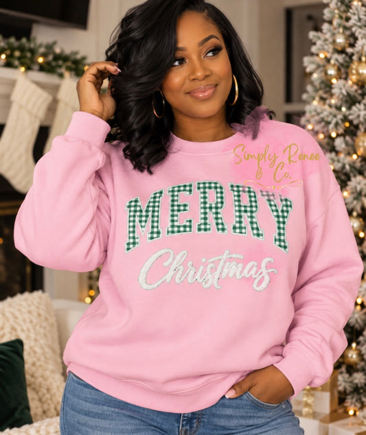 Gingham Merry Christmas Sweatshirt