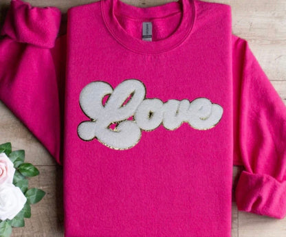 Love Chenille Patch Sweatshirt