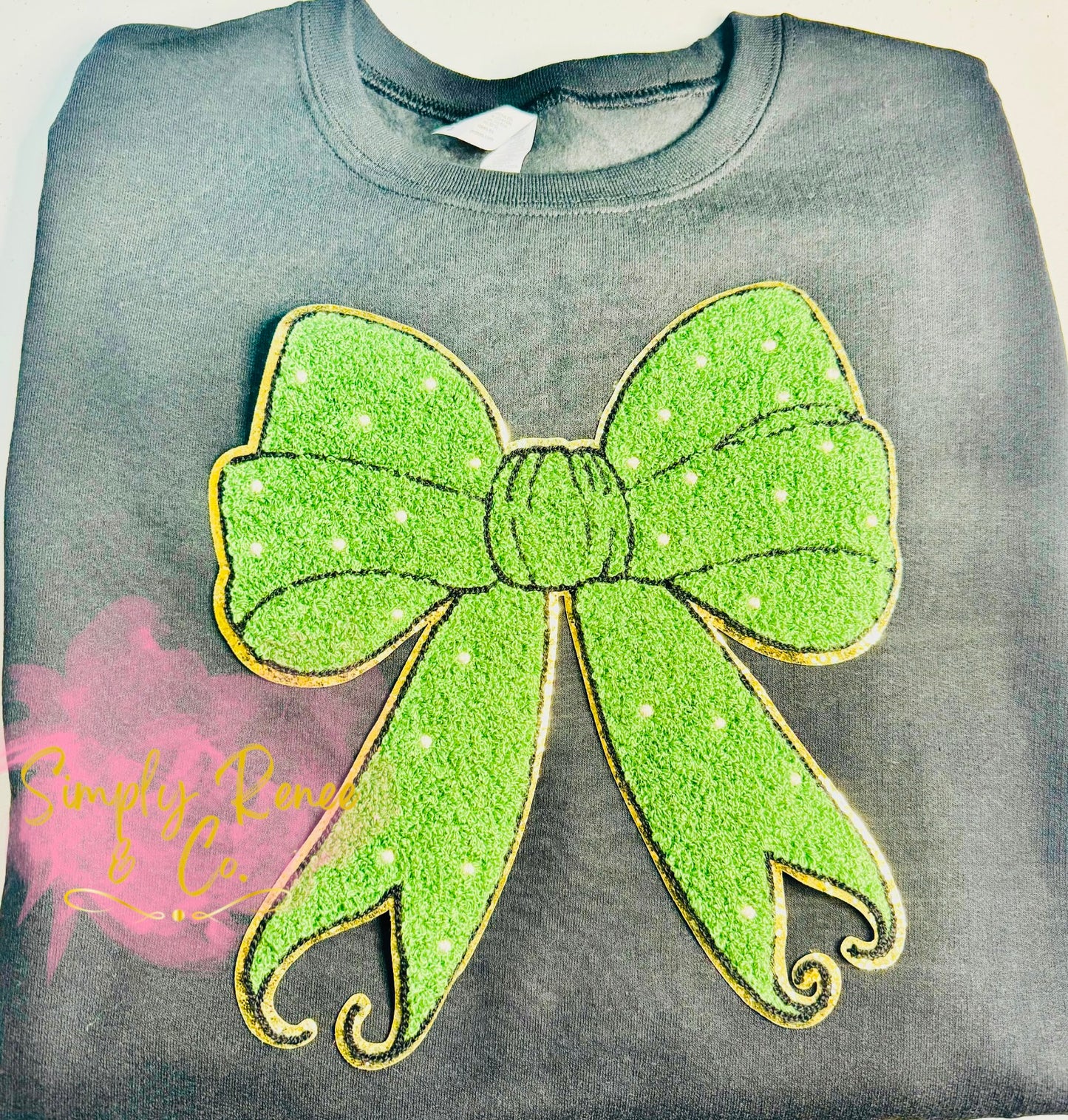 Bow Chenille Patch Sweatshirt