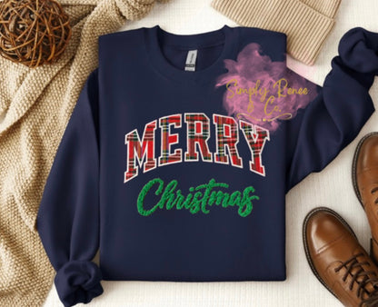 Merry Christmas Plaid Sweatshirt