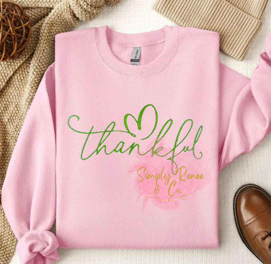 Embroidered Thankful Sweatshirt