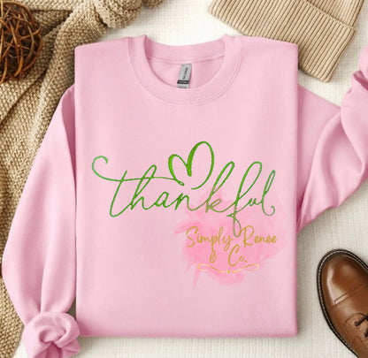 Embroidered Thankful Sweatshirt