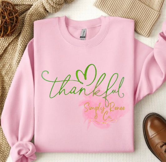 Embroidered Thankful Sweatshirt (Made to order 2-3 week turnaround time)