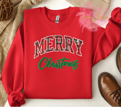 Merry Christmas Plaid Sweatshirt