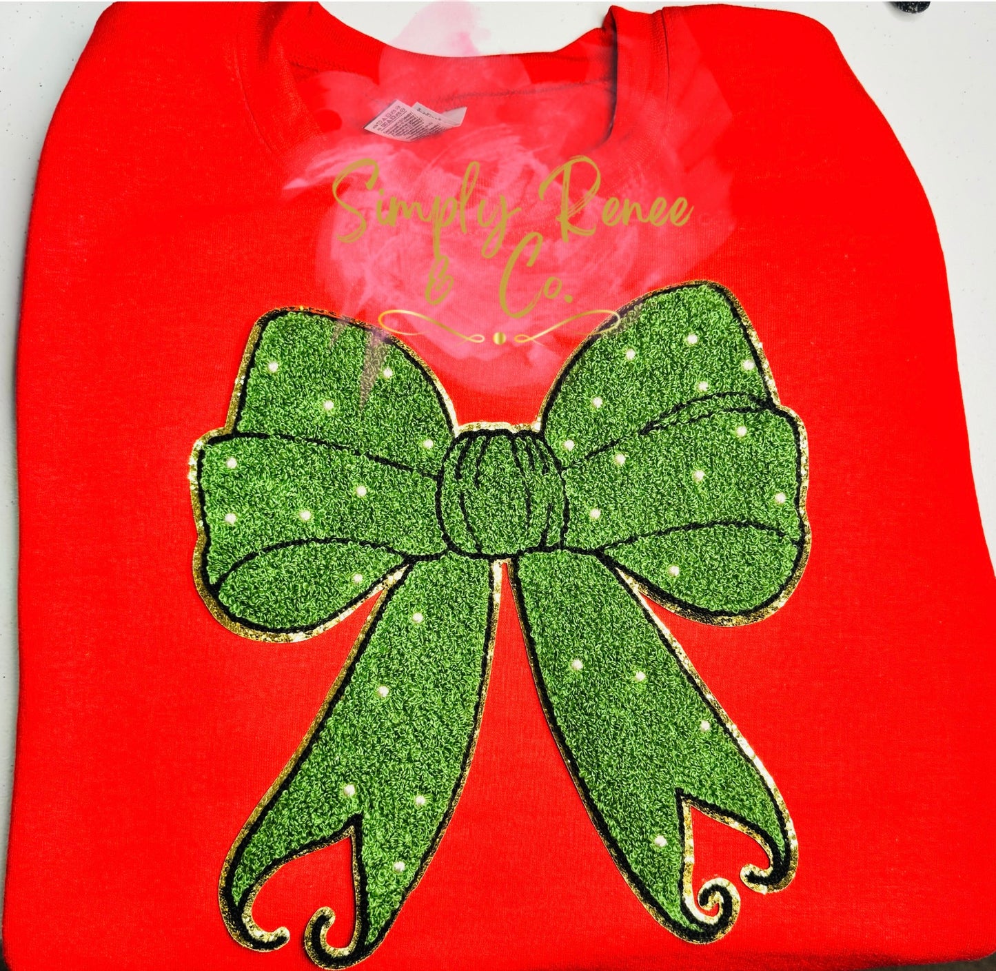 Bow Chenille Patch Sweatshirt