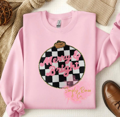 Merry and  Bright Plaid Chenille Patch Sweatshirt – Simply Renee  Co.