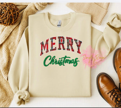 Merry Christmas Plaid Sweatshirt