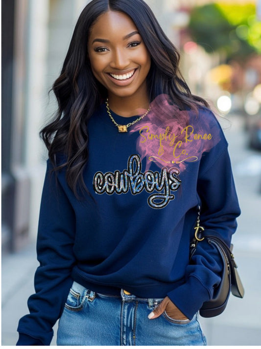 Cowboys Sequin Patch Sweatshirt
