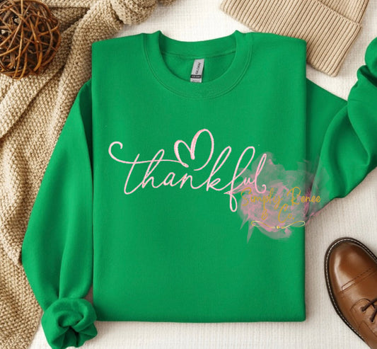 Embroidered Thankful Sweatshirt (Made to order 2-3 week turnaround time)