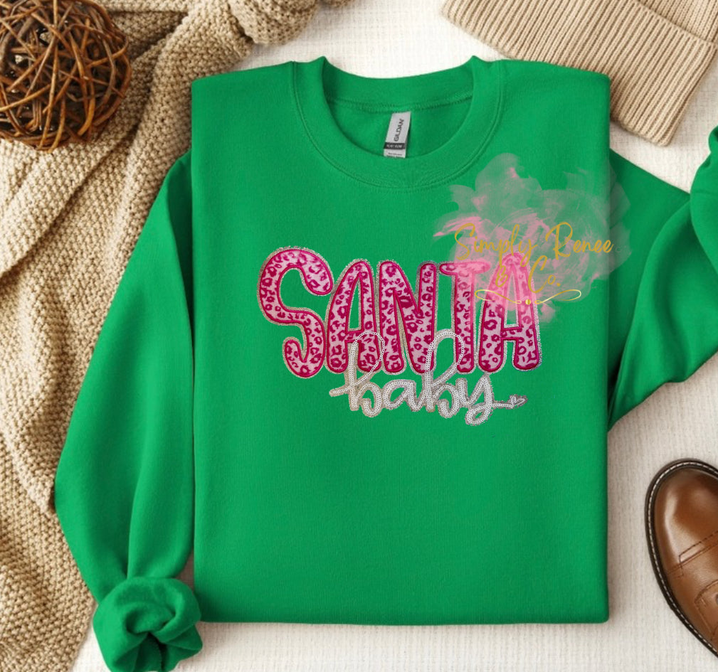 Santa Baby Christmas Sweatshirt – Green | Simply Renee & Co.