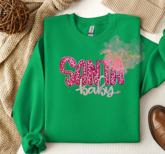 Santa Baby Christmas Sweatshirt – Green | Simply Renee & Co.