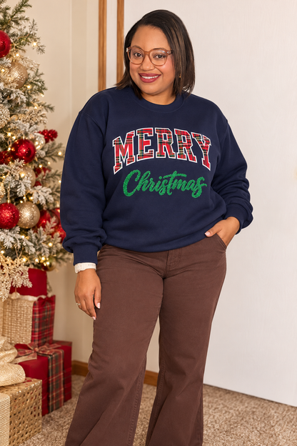 Merry Christmas Plaid Sweatshirt