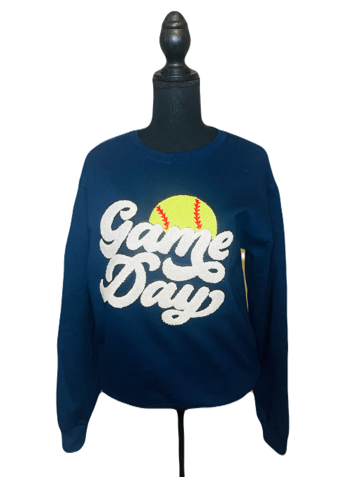 Softball Game Day Chenille Patch Sweatshirt